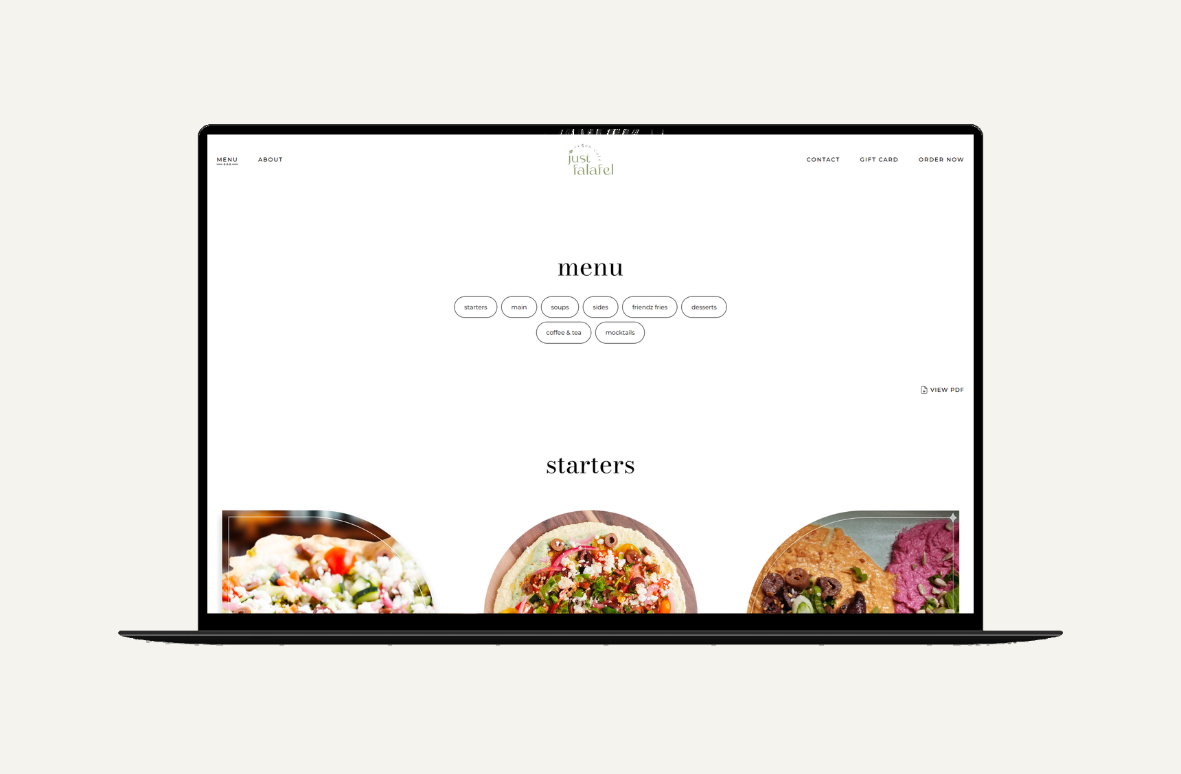 JF Vegan Cafe Laptop Mockup